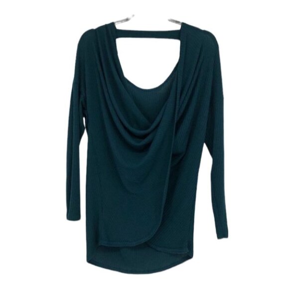 NWT Cherish teal  Back in the Game draped twist open back top small - Picture 1 of 12